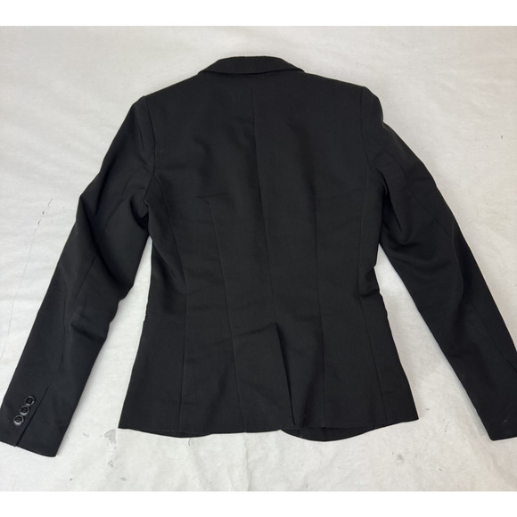 Cinched Waist Black Blazer Office Minimalist Careerwear Suit Jacket Women Size 6 - Picture 3 of 7